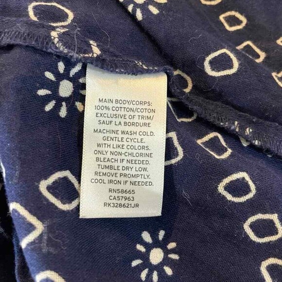 ABOUND Button Front Shirt Womens Medium Blue White Geometric Print Cotton - Picture 7 of 8